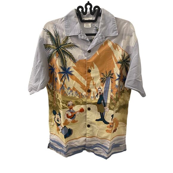 90’s Vintage Disney Hawaiian Beach Button Up Shirt Size Small - Picture 1 of 5
